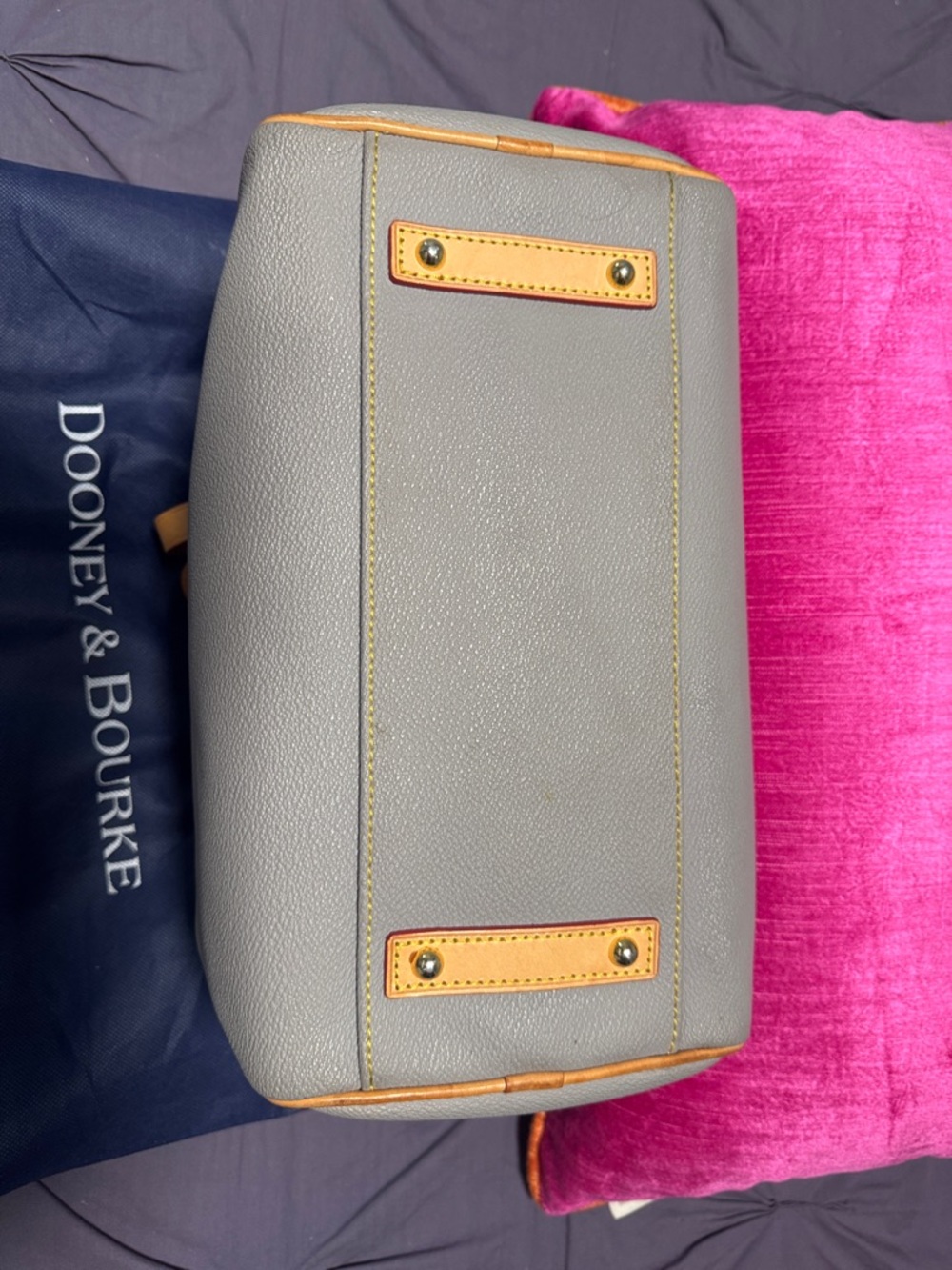 Dooney & Bourke Gray Satchel with Tan  Accents - Picture 11 of 13